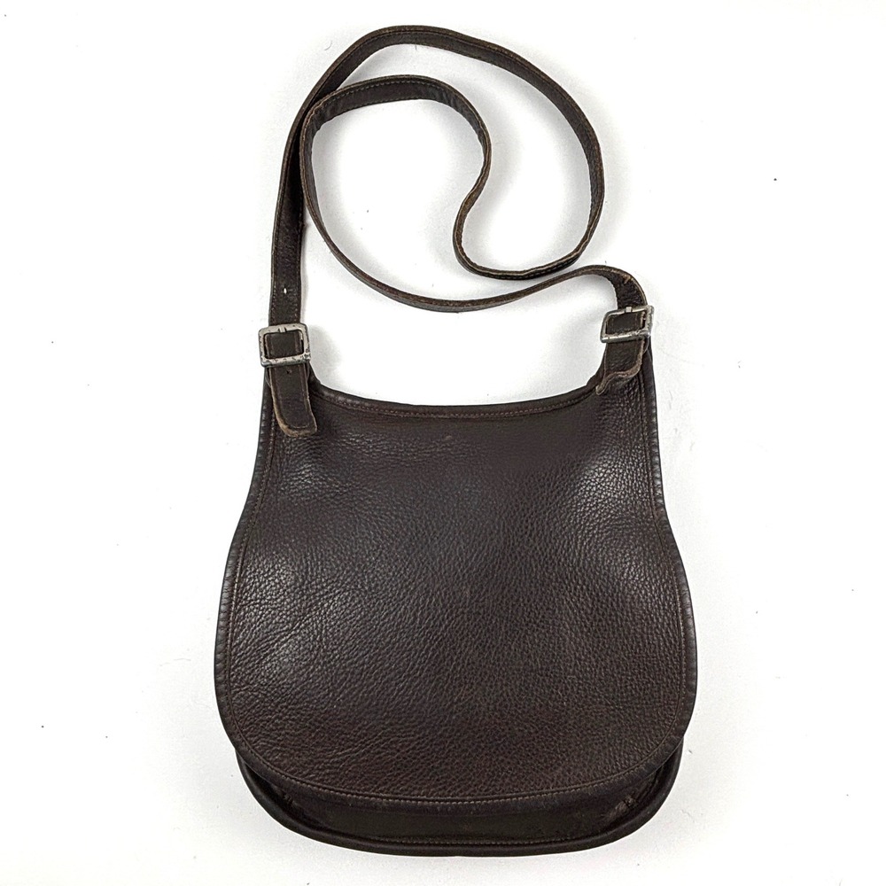 Vintage 70s Coach Saddle Shoulder Bag British Tan‎ Cowhide Leather Flap
